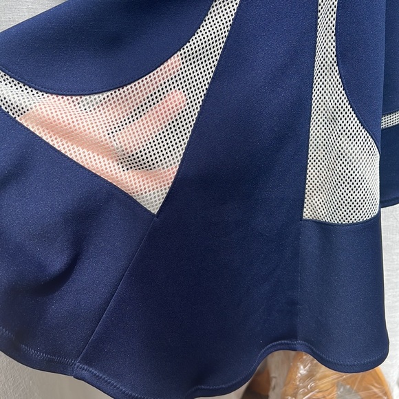 Junya Wantanabe Comme des Garcons neoprene mesh panel dress, blue and white - Picture 6 of 10